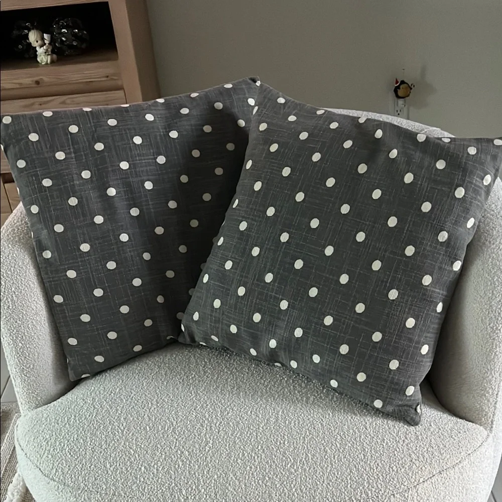 Pottery Barn Gray Polka Dot Accent Pillow Cover